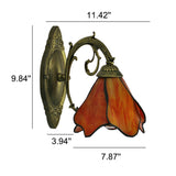 Vintage Tiffany Stained Glass Flower Wall Light | 1-Light