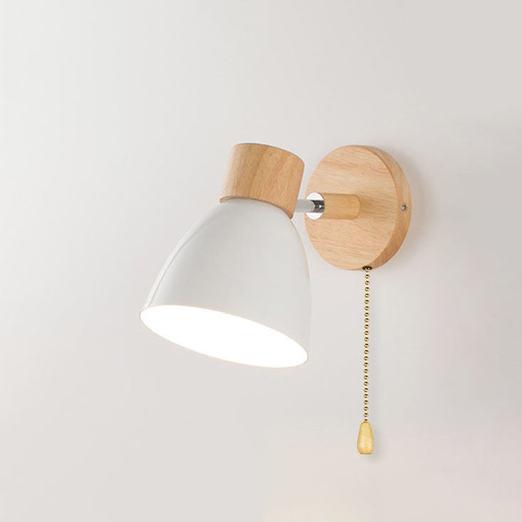 Modern Minimalist Wooden Cone LED Wall Sconce | 1-Light