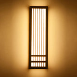 Japanese Solid Wood Rectangular LED Wall Light | 1-Light