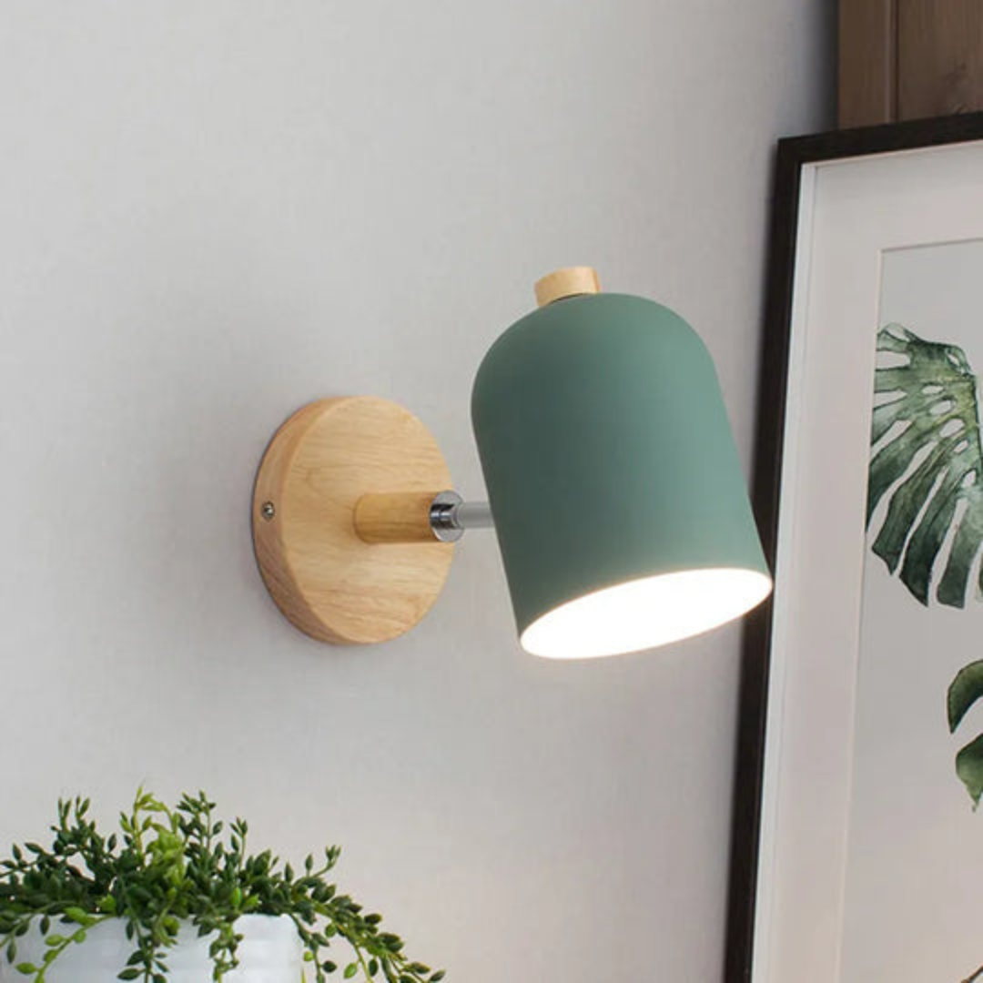 Scandinavian Wood Cylinder LED Wall Sconce 1-light