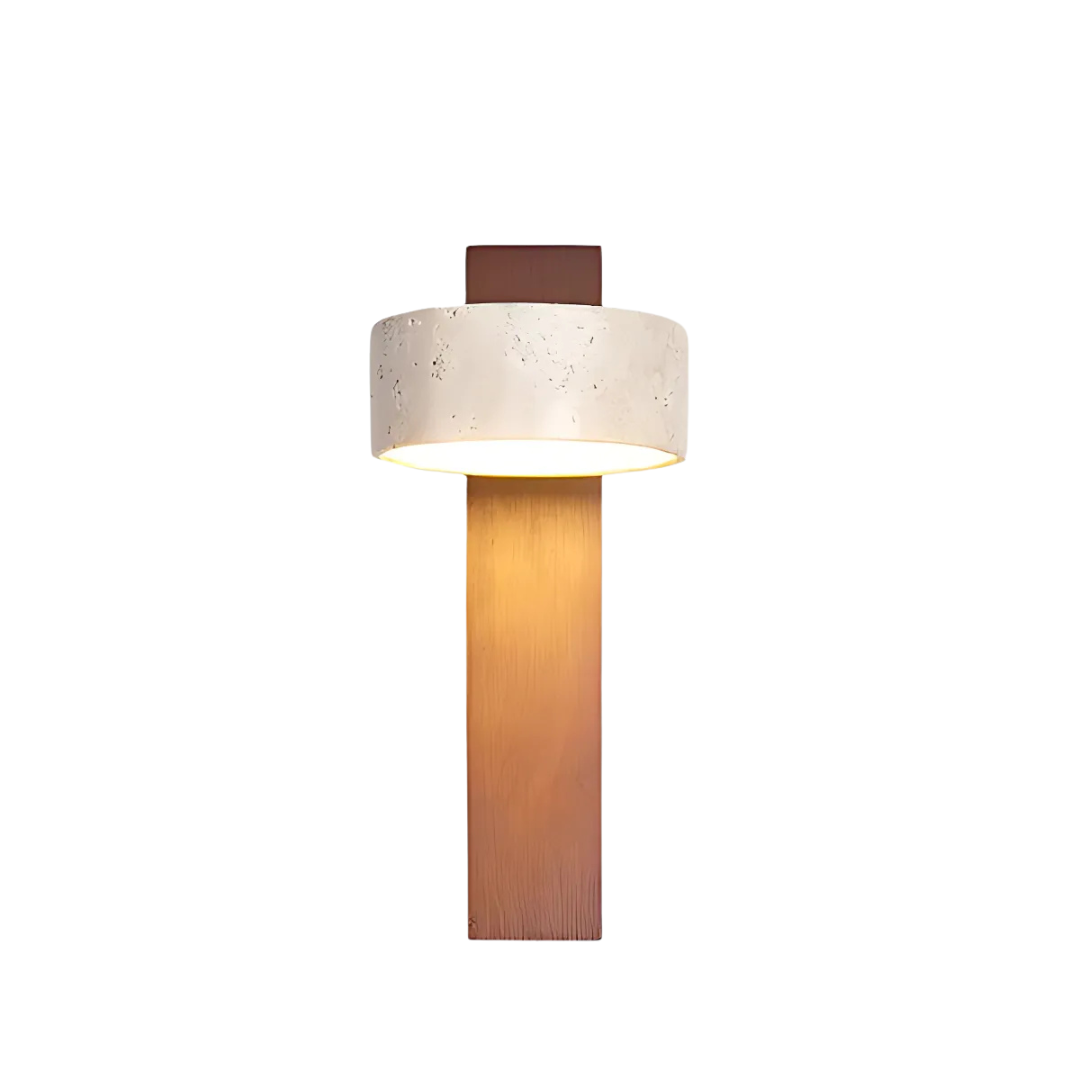 Wabi-sabi Travertine Wood LED Wall Sconce 1-Light