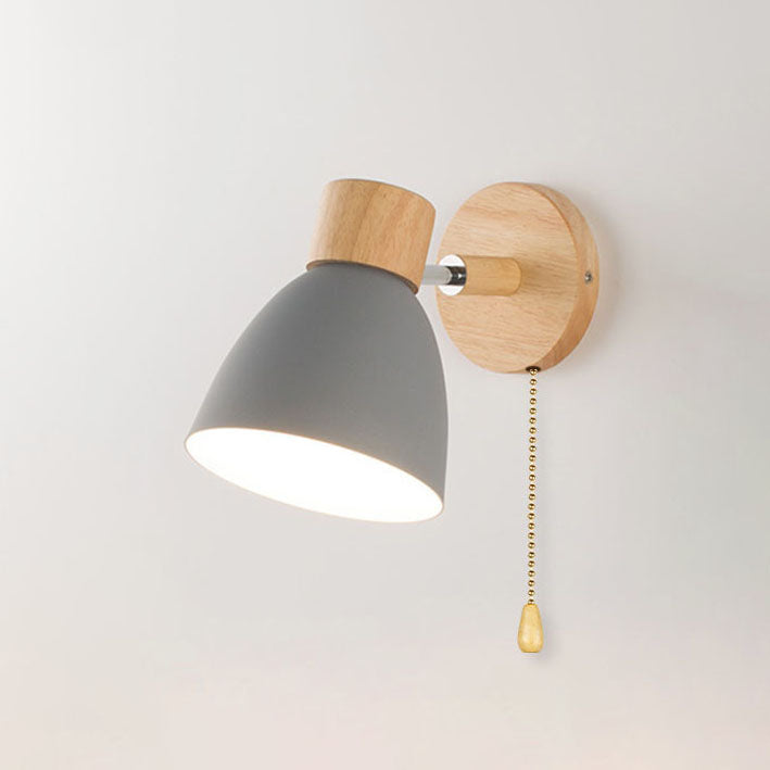 Modern Minimalist Wooden Cone LED Wall Sconce | 1-Light