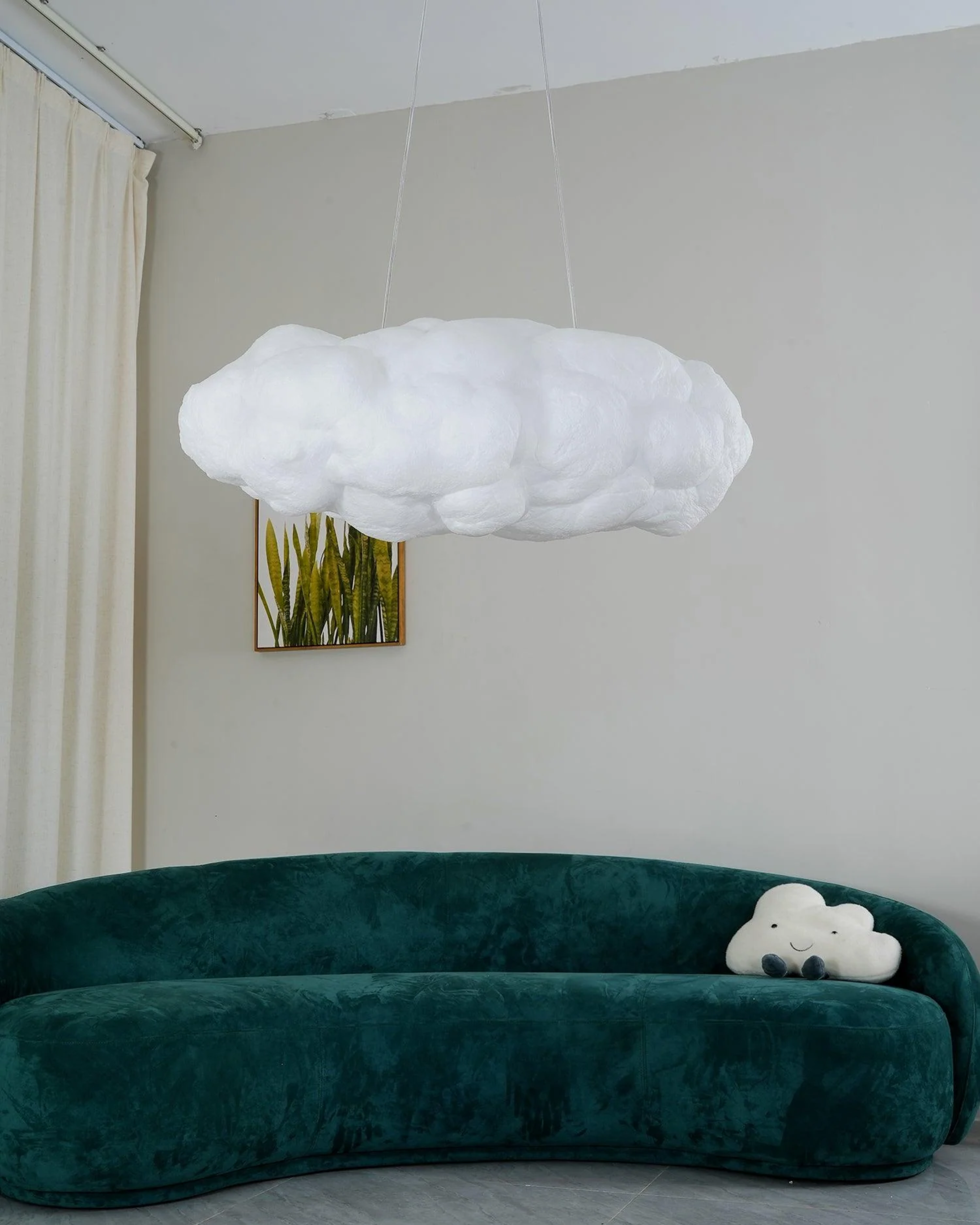 Modern Fibre Cloud Pendant Light 1-Light Lasson Living