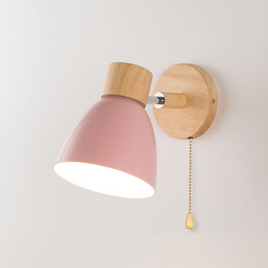 Modern Minimalist Wooden Cone LED Wall Sconce | 1-Light