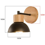 Nordic Wood Japandi Dome Wall Sconce LED 1-Light