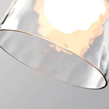 Nordic Rippled Glass and Wood LED Pendant Light | 1-Light
