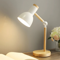 Modern Wooden and Metal Adjustable LED Table Lamp 1-Light