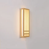 Japanese Solid Wood Rectangular LED Wall Light | 1-Light