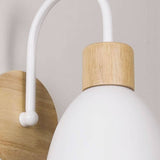 Nordic Wood Dome Wall Light with Pull Switch | 1-Light