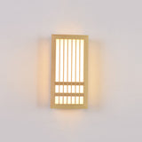 Japanese Solid Wood Rectangular LED Wall Light | 1-Light