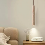 Minimalist Travertine Cylinder Pendant Light 1-Light Lasson Living