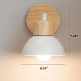 Nordic Wood Dome Wall Light | 1-Light