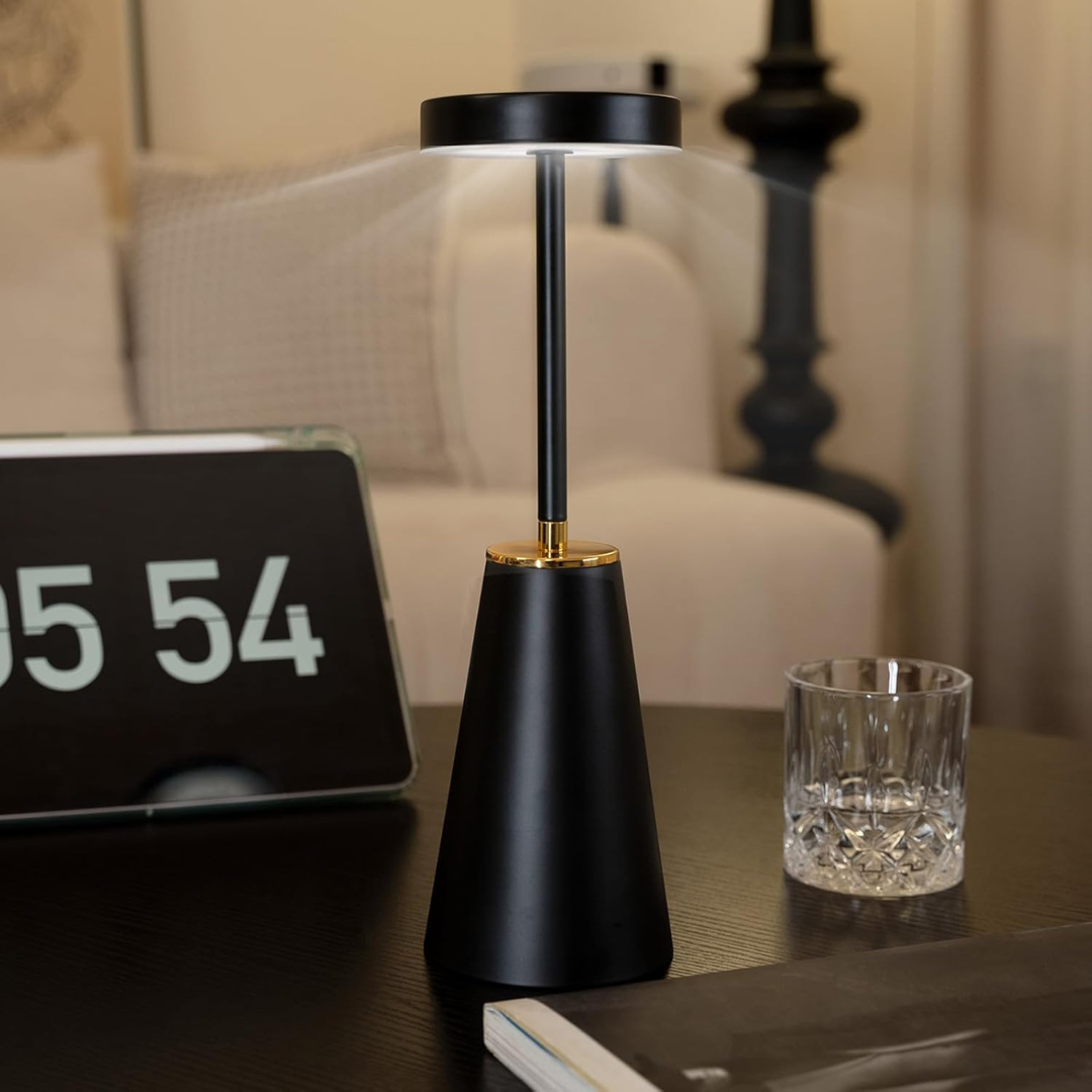 Modern Iron Cone LED Rechargeable Table Lamp 1-Light
