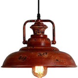 Vintage Industrial Red Dome Pendant Light | 1-Light