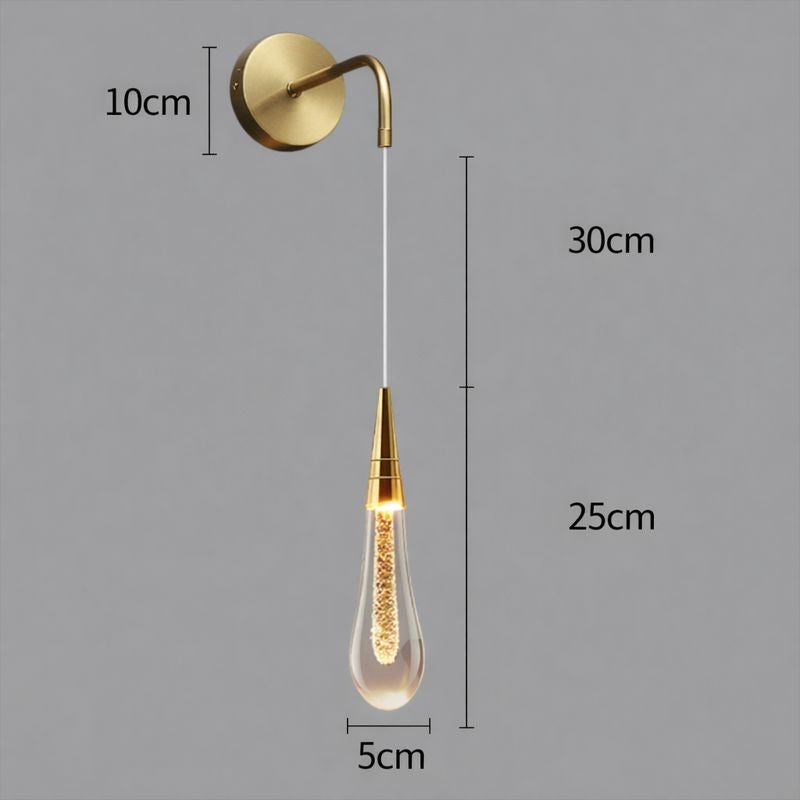 Modern Glass Raindrop LED Wall Sconce 1-Light Lasson Living