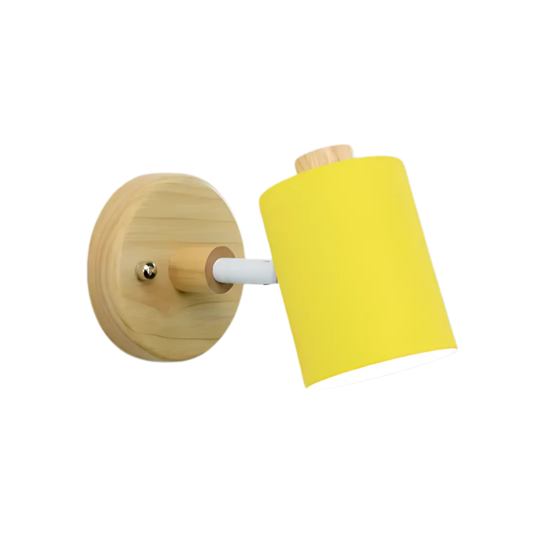 Modern Minimalist Wood Cylinder LED Wall Sconce 1-light
