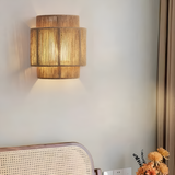 Vintage Bohemian Hand-Woven Rope Wall Sconce LED 1-Light