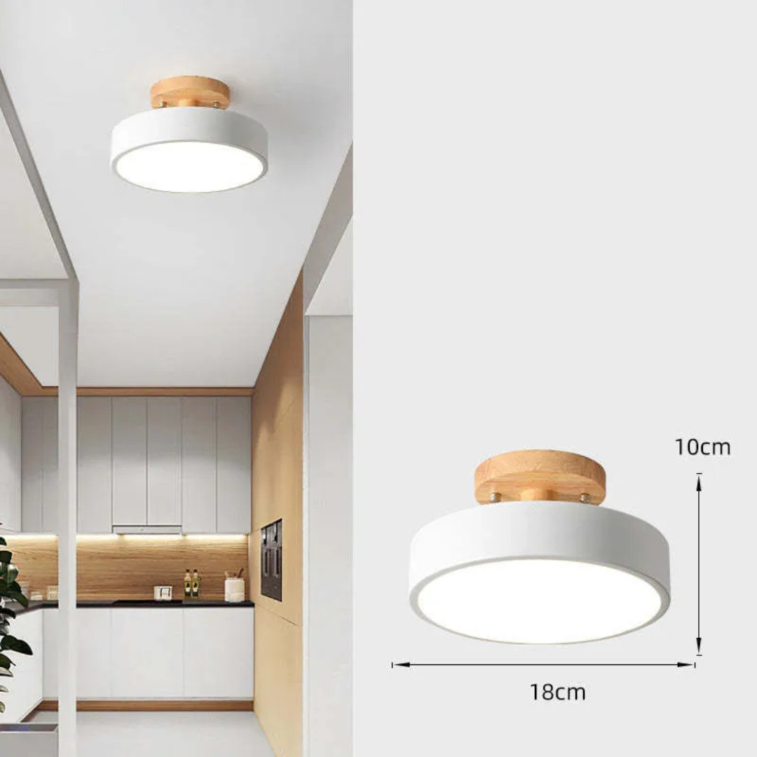 Nordic Wooden LED Ceiling Light 1-Light