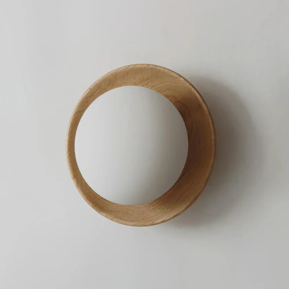 Nordic Wood Globe Wall Sconce LED 1-Light