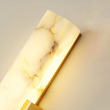 Modern Alabaster-Effect Brass Wall Sconce LED 1-Light
