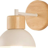 Nordic Wood Japandi Dome Wall Sconce LED 1-Light