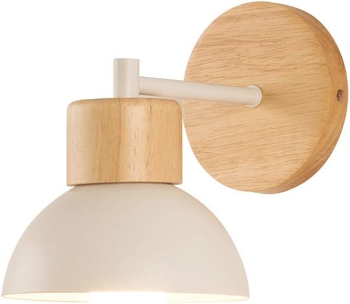Nordic Wood Japandi Dome Wall Sconce LED 1-Light