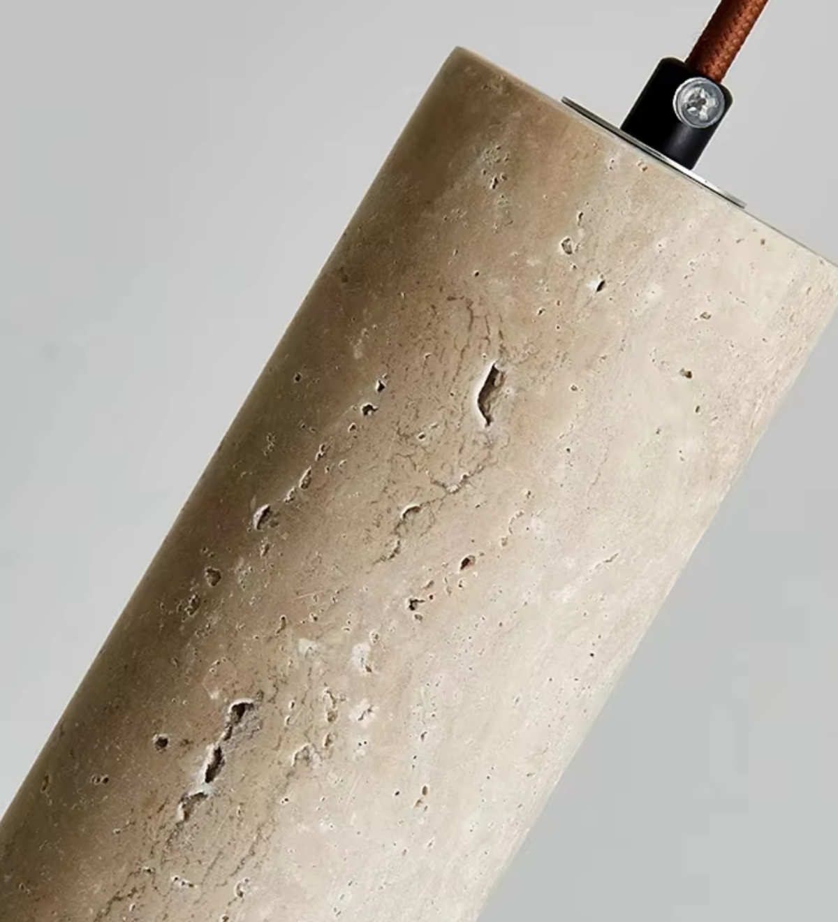 Minimalist Travertine Cylinder Pendant Light 1-Light Lasson Living