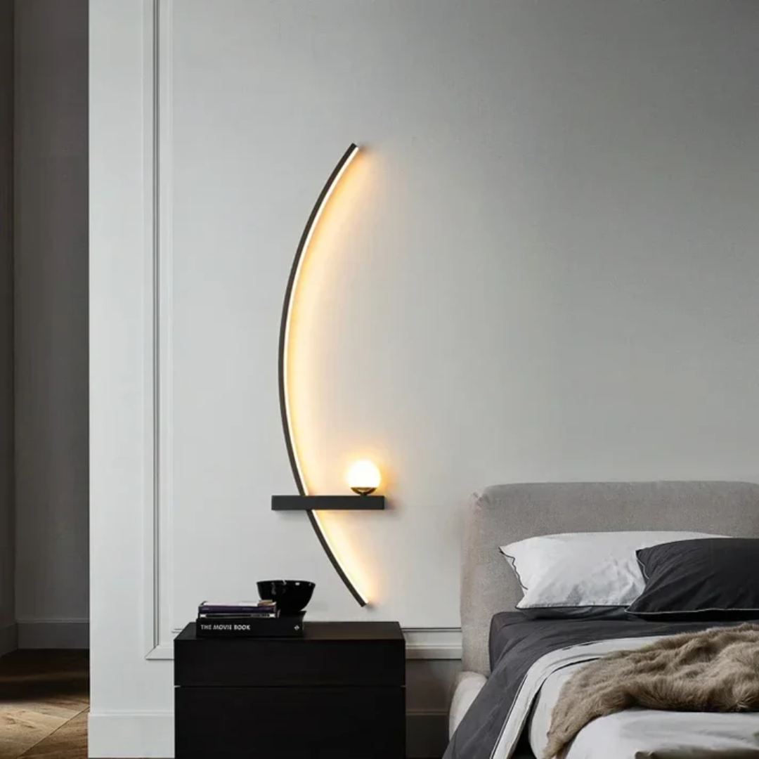Modern Brass Arc LED Wall Sconce 2-Lights