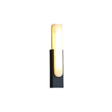 Modern Alabaster-Effect Brass Wall Sconce LED 1-Light