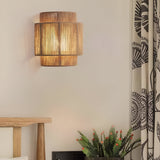 Vintage Bohemian Hand-Woven Rope Wall Sconce LED 1-Light