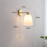 Nordic Brass Ribbed Glass 1-Light Wall Sconce