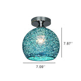 Modern Textured Dome Semi-Flush Ceiling Light | LED 1-Light