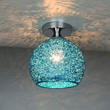 Modern Textured Dome Semi-Flush Ceiling Light | LED 1-Light