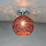 Modern Textured Dome Semi-Flush Ceiling Light | LED 1-Light