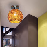 Modern Textured Dome Semi-Flush Ceiling Light | LED 1-Light