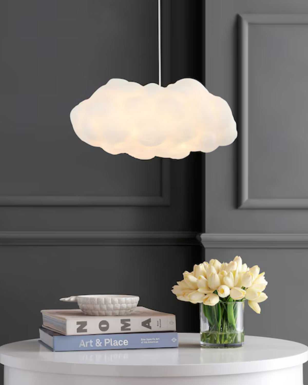 Modern Fibre Cloud Pendant Light 1-Light Lasson Living