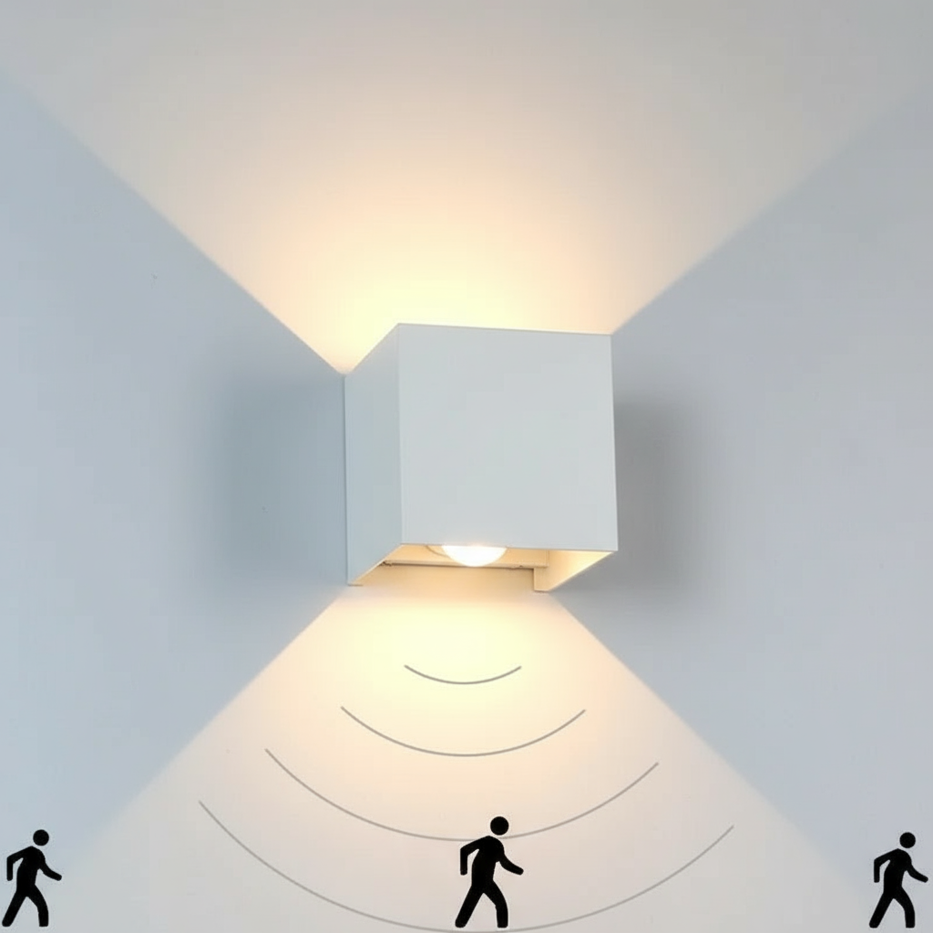 Modern Cube Outdoor Wall Light LED 1-Light