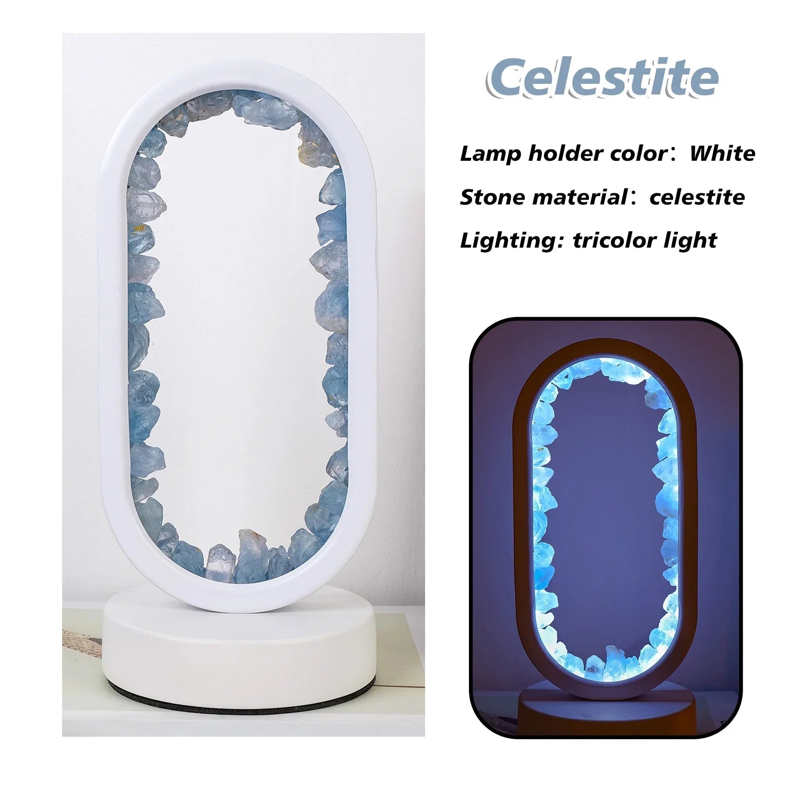 Modern Crystal Oval LED Table Lamp 1-Light