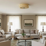 Art Deco Vintage Round Glass Ceiling Light 1-Light