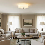 Art Deco Vintage Round Glass Ceiling Light 1-Light