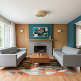 Art Deco Vintage Round Glass Ceiling Light 1-Light