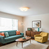 Art Deco Vintage Round Glass Ceiling Light 1-Light