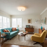 Art Deco Vintage Round Glass Ceiling Light 1-Light