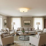 Art Deco Vintage Round Glass Ceiling Light 1-Light