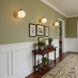 Art Deco Rippled Globe Glass Wall Sconce 1-Light