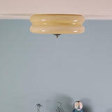 Art Deco Vintage Round Glass Ceiling Light 1-Light