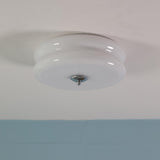 Art Deco Vintage Round Glass Ceiling Light 1-Light