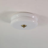 Art Deco Vintage Round Glass Ceiling Light 1-Light