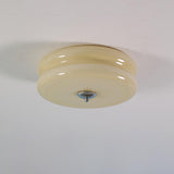 Art Deco Vintage Round Glass Ceiling Light 1-Light