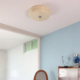 Art Deco Vintage Round Glass Ceiling Light 1-Light